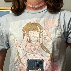 Cute anime girl Tee with free choker